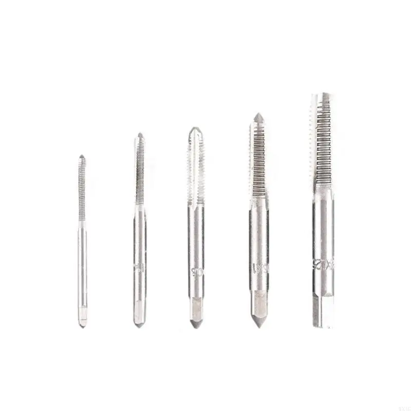WXTC Professional Grade Hand Tap Set 5Sizes 3mm 4mm 5mm 6mm 8mm 8mm معالجة حرارة الصلب أداة الخيوط المعدنية 5pc