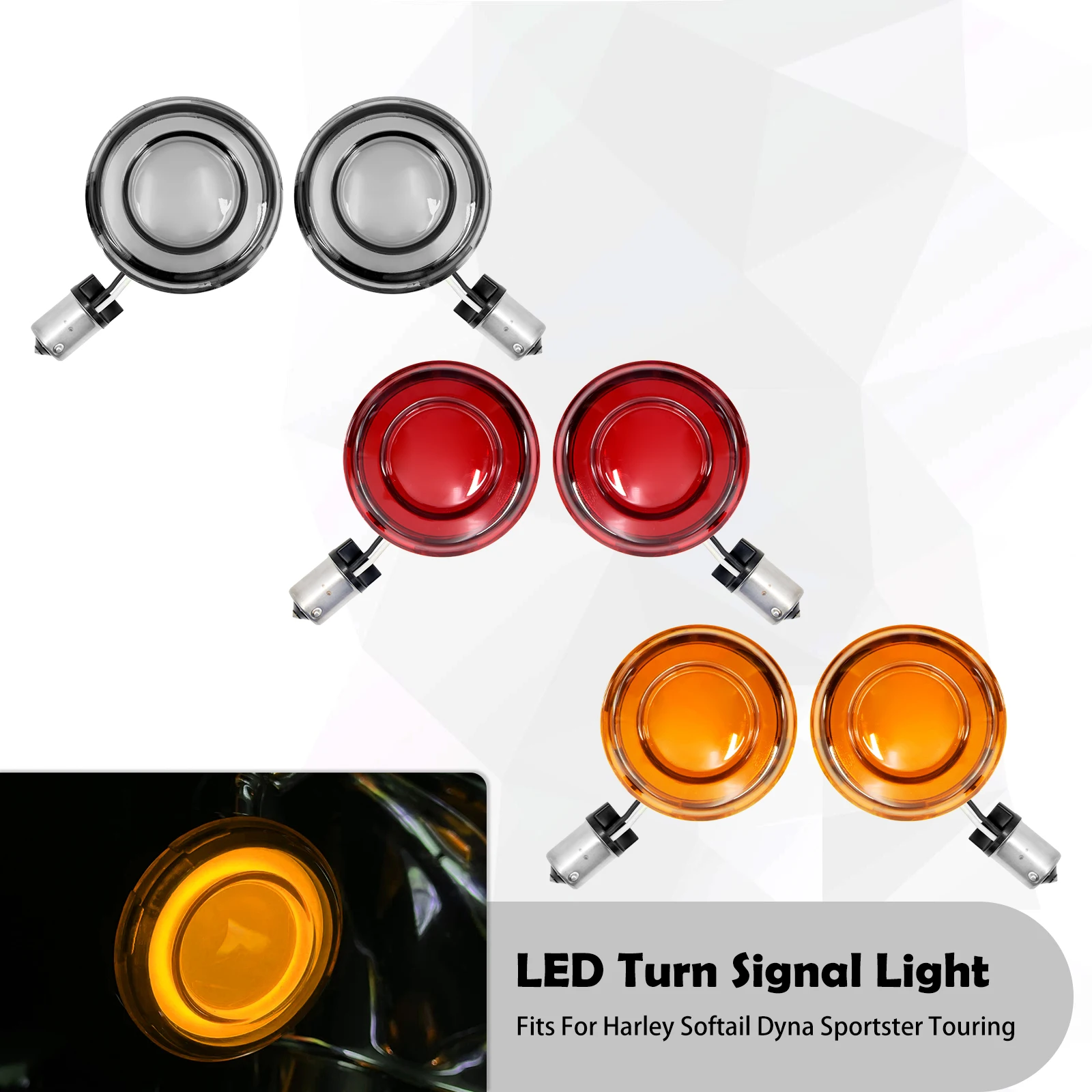 Motorcycle 1156 Bullet LED Turn Signal Light For Harley Touring Sportster XL 2002-2021 Softail Dyna 2002-2017 Fat Boy FLSTSB