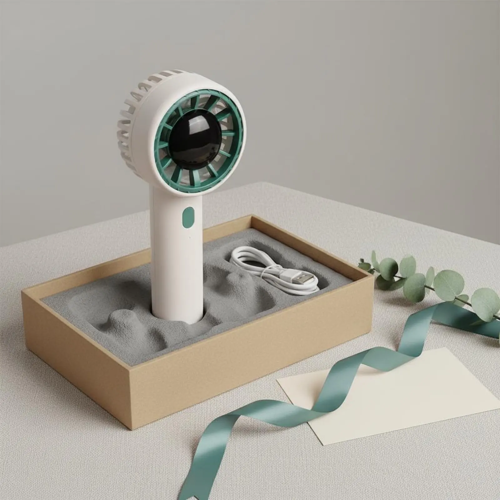Handheld Fan 3 Speed Charging Port Re-Energizable Fan Individual Appliance Strong Wind Flow Lanyard Included for Students