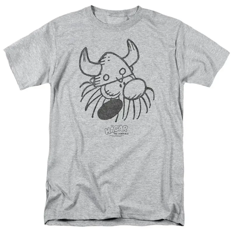Hagar The Horrible Head T Shirt Mens Licensed Comic Strip Sport Gray