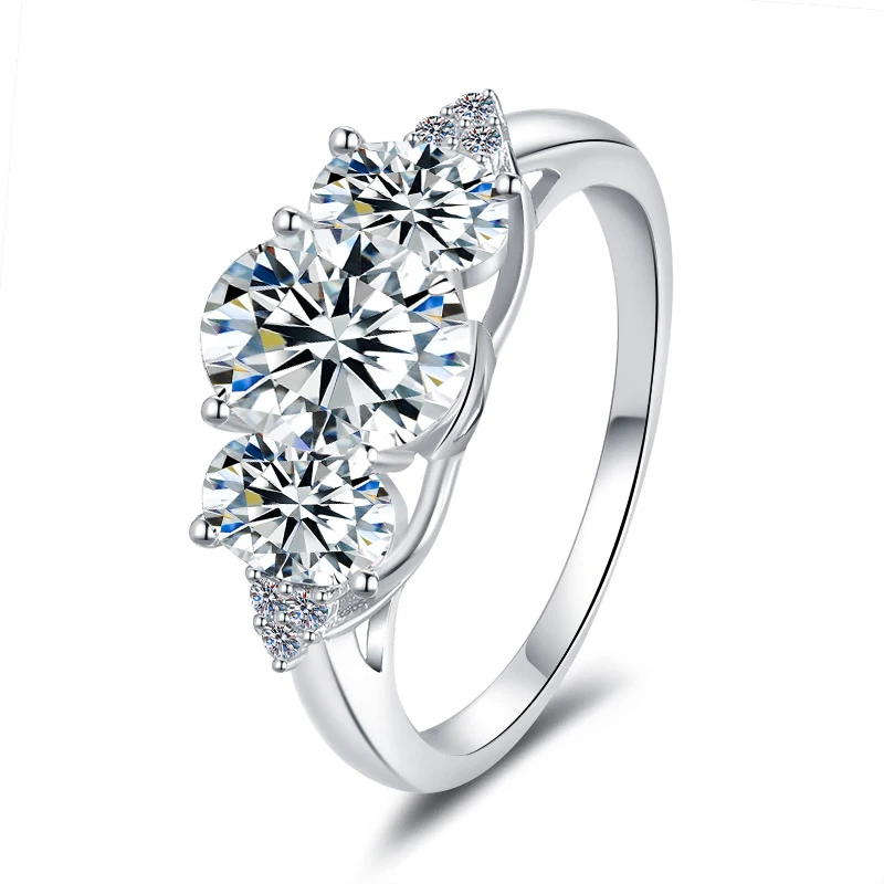 

Овальное кольцо с муассанитом 2 карата 7x9 мм для женщин с сертификатом, 100% пройденный тест на бриллиант S925, серебряное ювелирное кольцо, подарок