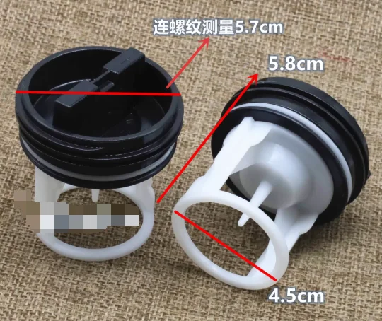 

Original Small Swan Washing Machine Stopper - Durable Plastic Drain Pump Plug and Filter Cover for Front-Load Washers 2pcs