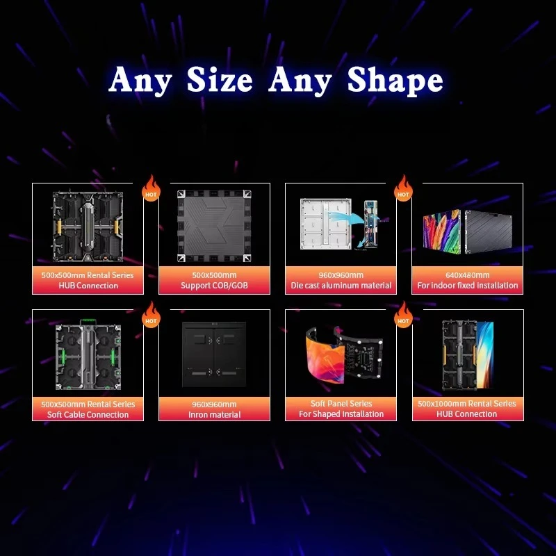 Custom Full Color Indoor Outdoor Digital Signage BillBoard Waterproof Advertising Video Wall Panels  Led Display Screen