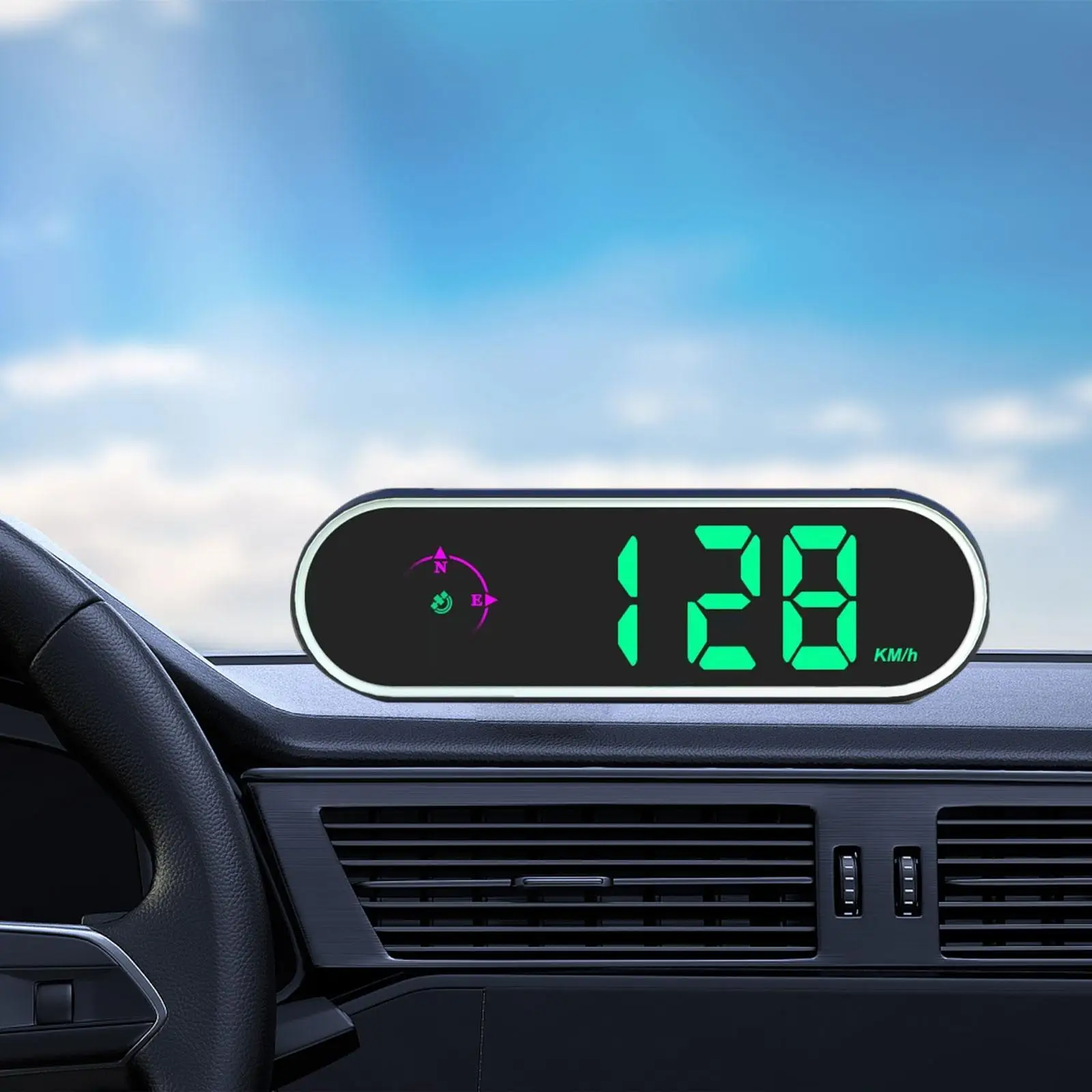 Generic Digital Speedometers Accessories with Light Professional Large Screen Easy Installation Real Time Heads up Display