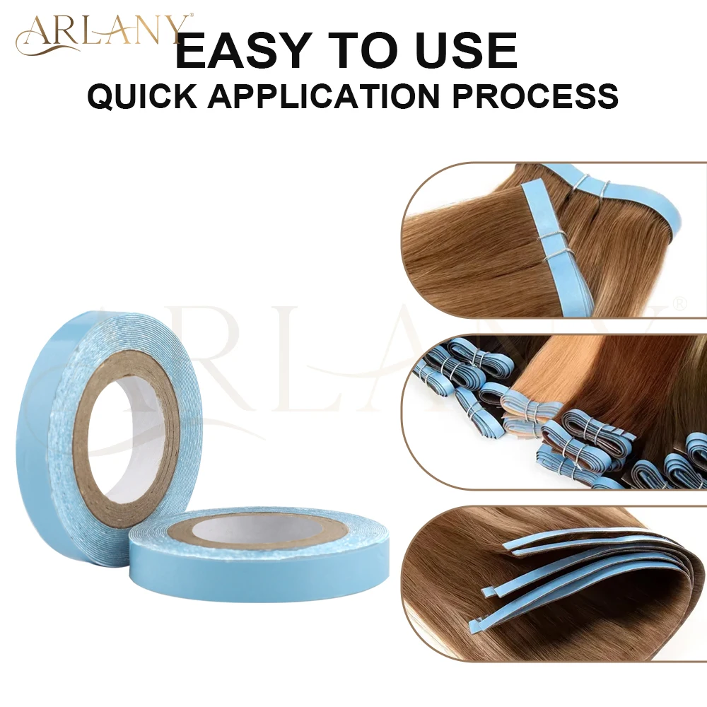 ARLANY 3Yards Double Sided Tape Roll for Tape-in & Tape Weft Hair Extensions, Waterproof, Strong Hold, Invisible, Easy Cut Tape view 2