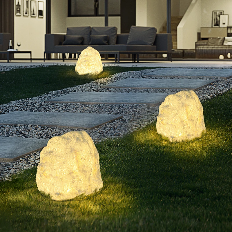 Outdoor waterproof courtyard landscape light Outdoor garden villa lawn light Imitation stone electricity connection resin waterp
