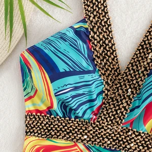 Vigoashely 2025 Sexy Impression Tied Women's Bath push up Swimsuit of a monokini piece without back Summer Summer 8 Main Sales Female Swimsons - №3