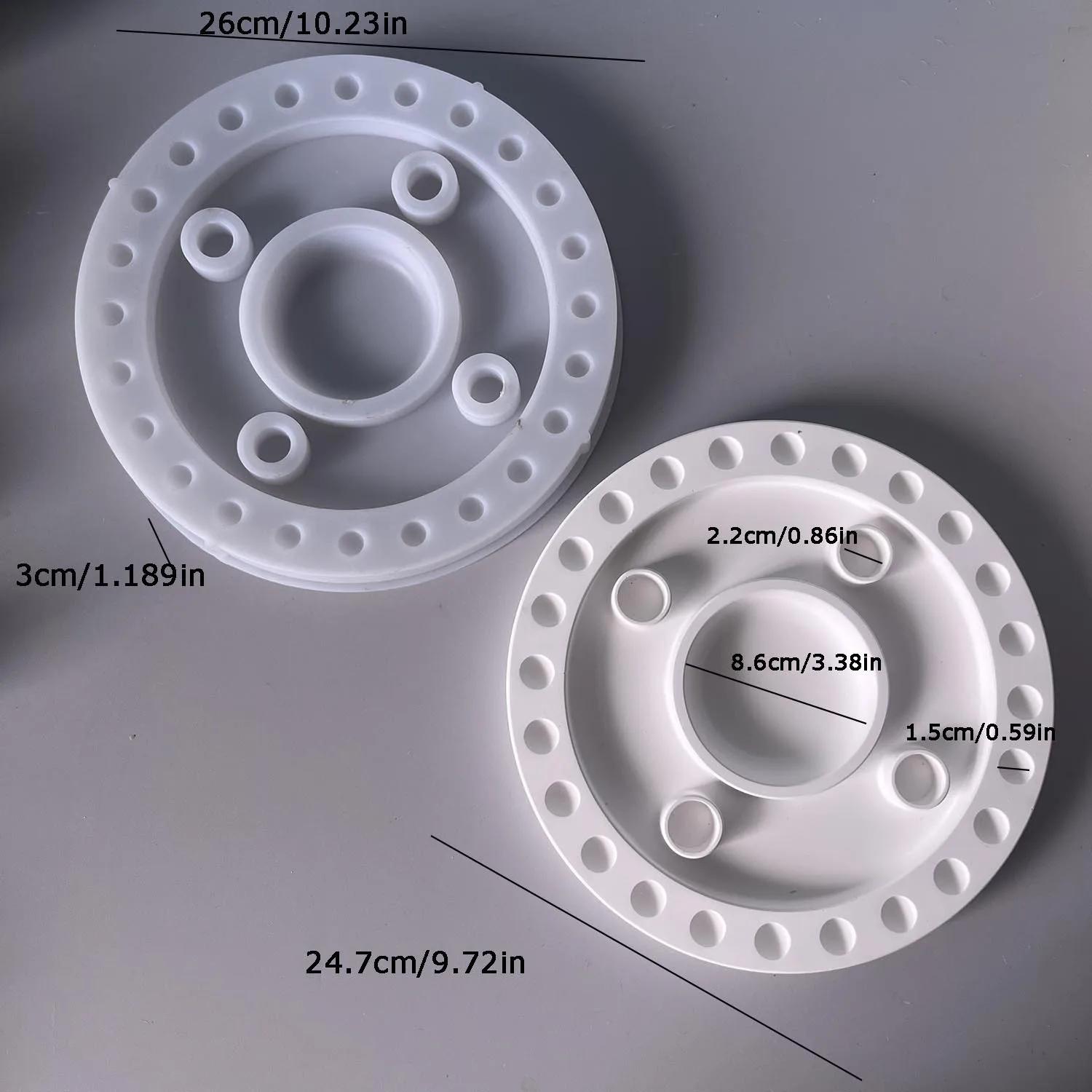 Silicone Tray Mould Decorative Round Bead Tray Mould Advent Candlestick Holder Mould Festive Christmas Countdown Tray For Dining