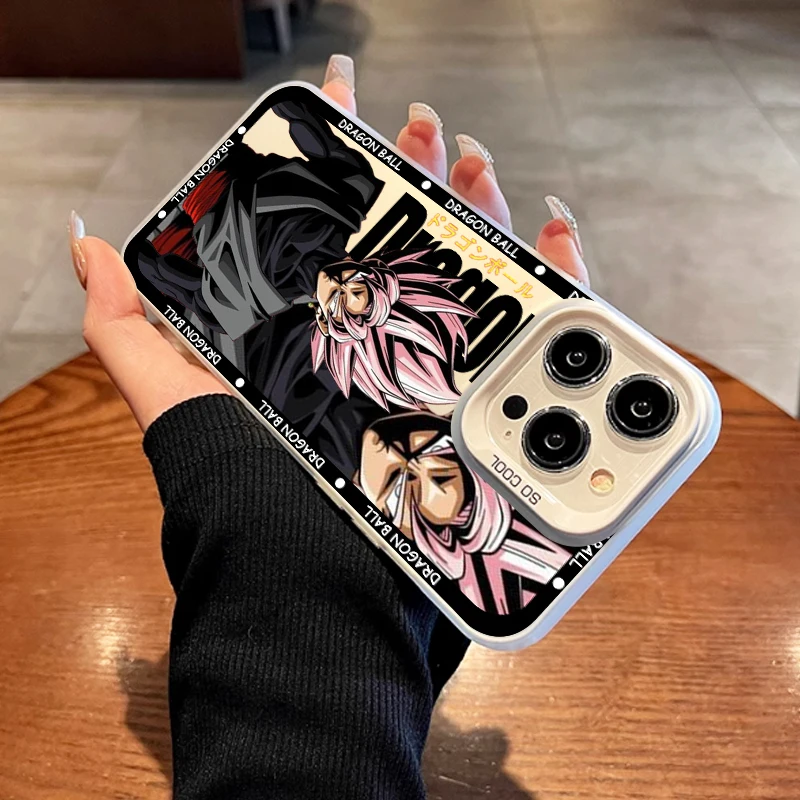 D-Dragon Ball Art Goku Phone Case For iPhone 16 15 14 13 12 11 Pro Max X XR XSMAX 8 7 Plus Candy Matte Shockproof Back Cover