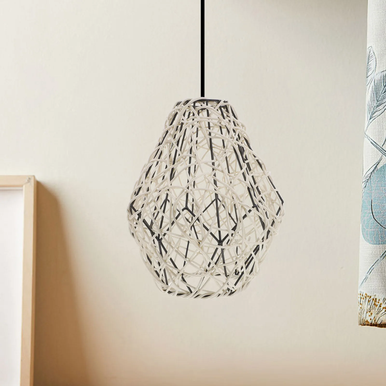 1 قطعة قفص معدني عاكس الضوء خمر الصناعية قلادة غطاء خفيف للمطبخ مزرعة غرفة نوم ديكور السقف فانوس معلق #5