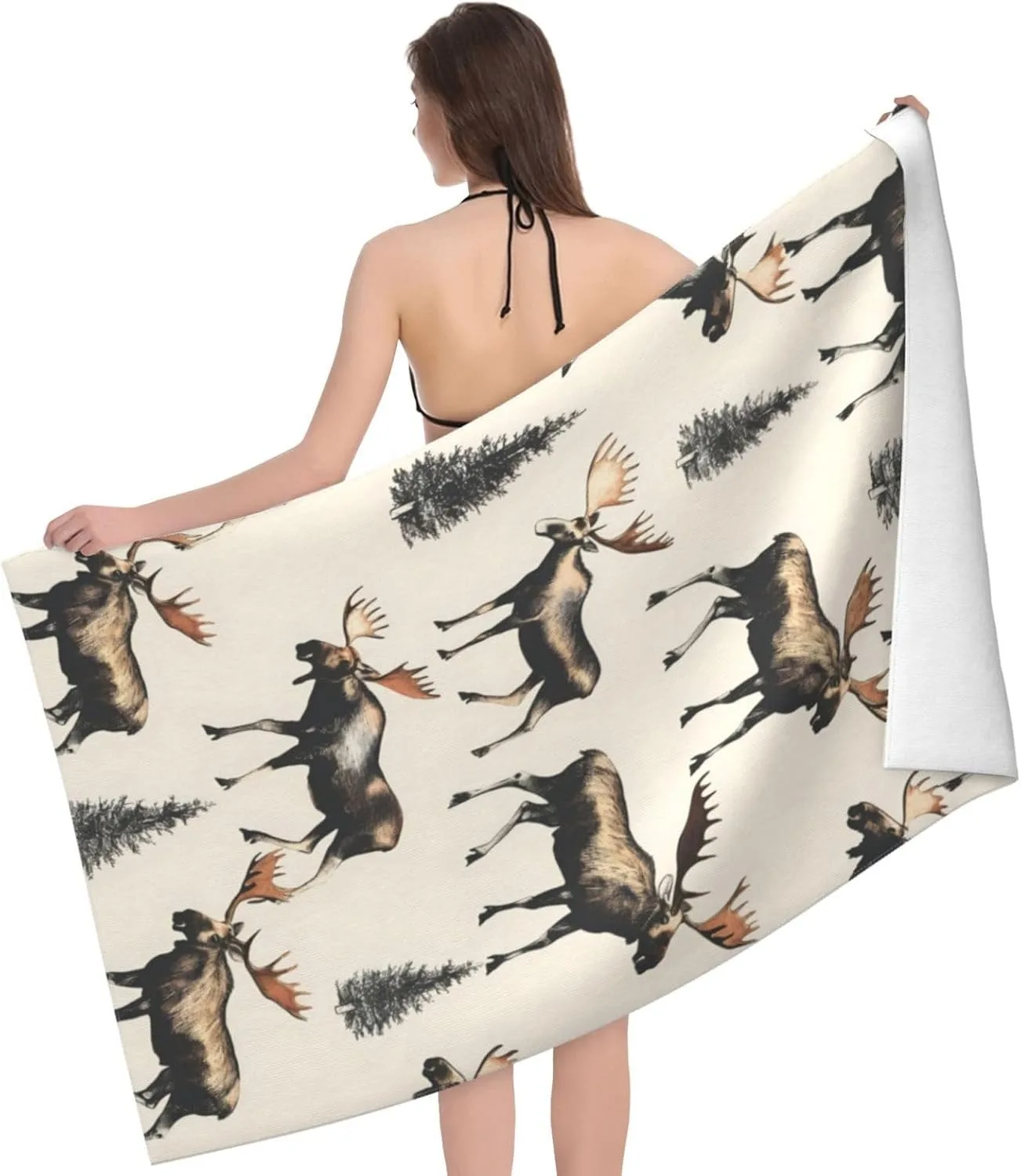 Milu Elk pattern Beach Towel for Family stuffs friend Gifts Quick-Dry Sand free For Bath Yoga Tourism Beach Camping Swimming GYM