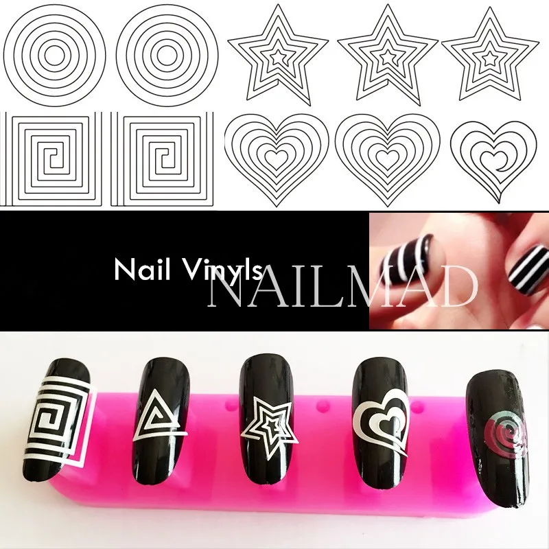 1 sheet Paint Drop Nail Vinyls Starburst Vinyls Hollow Nail Art Sticker Fire Nail Stencil Aztec Chevron Nail Art Vinyls