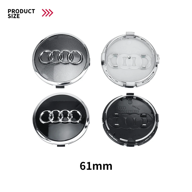 60/61/68/69mm Audi Auto Rad Mittel kappe Emblem Naben abdeckungen Abzeichen für Audi a8 a5 a6 c5 c6 c7 a7 a3 a4 b5 b6 b7 b8 b9 q3 q5 q7 tt