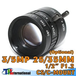 3MP 5MP 25mm 50mm Cs C Mount Lens Manual Iris 1:1.2-1.8 Aperture 1/1.8