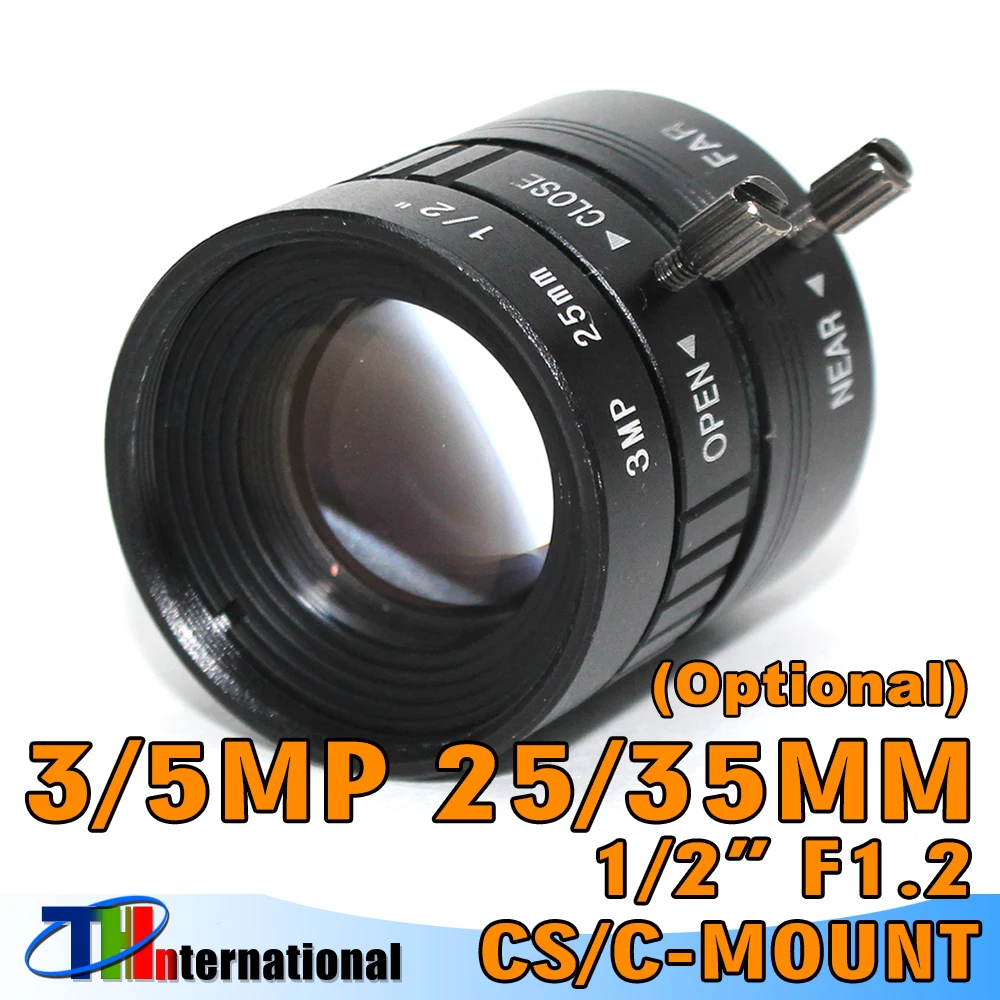 3MP 5MP 25mm 50mm Cs C Mount Lens Manual Iris 1:1.2-1.8 Aperture 1/1.8" - 1/2" Format obrazu Obiektyw przemysłowy Obiektyw kamery bezpieczeństwa