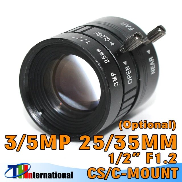 3MP 5MP 25mm 50mm Cs C Mount Lens Manual Iris 1:1.2-1.8 Aperture 1/1.8" - 1/2" Format obrazu Obiektyw przemysłowy Obiektyw kamery bezpieczeństwa