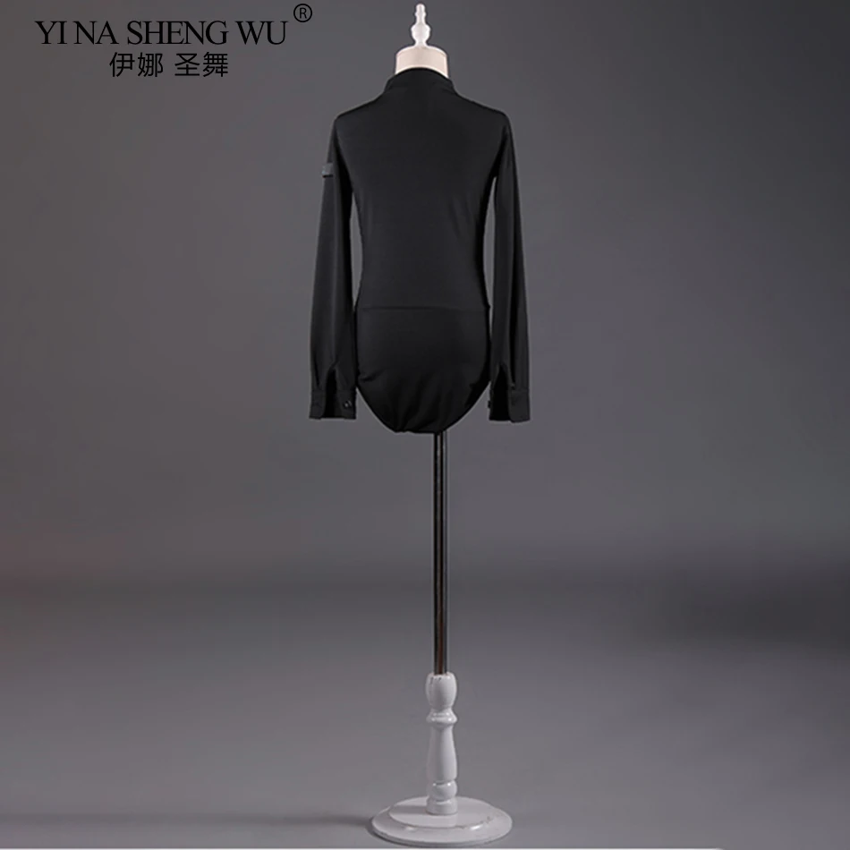 2025 جديد طويل الأكمام الأطفال الرقص اللاتينية تي شيرت الكتف حفرة الأولاد ملابس الرقص اللاتينية قاعة الرقص البطن التانغو