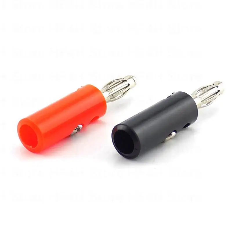 Audio Speaker Banana Plate Plugs Connectors 4mm Solderless For Video Musical DIY Connector Red and Black B4