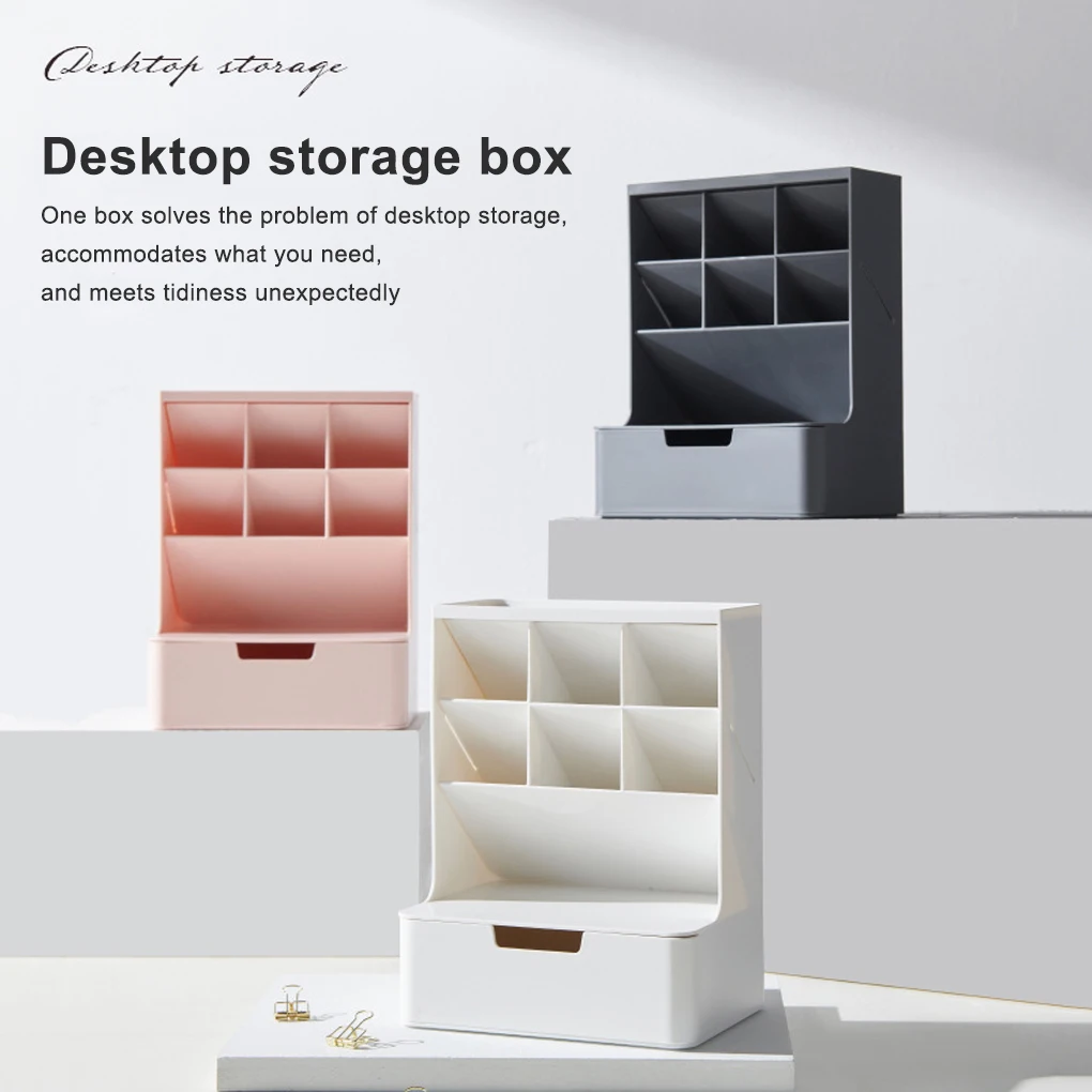 

Storage Box Desktop Organizer Space-saving Stationery Cosmetic Case