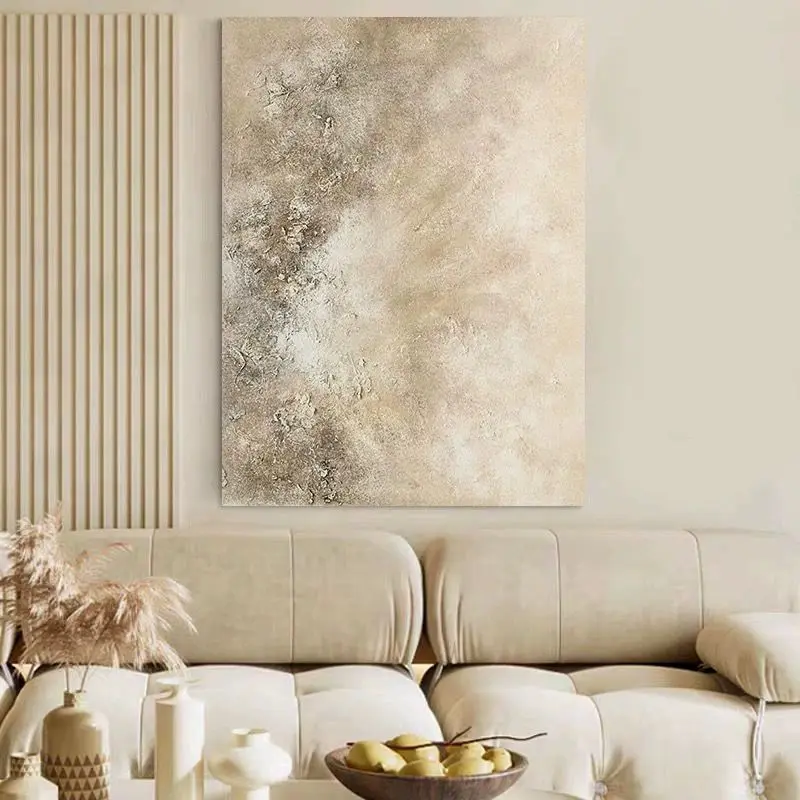 Black Gray Texture Retro Living Room Sofa Foyer Decoration Painting Modern Simplicity Advanced Restaurant Handmade Oil Painting
