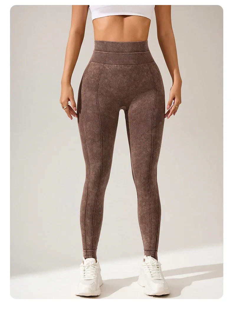 Damen Schnelltrocknende Yoga-Leggings mit Taschen, Hoher Taille, Po-Lifting-Effekt, Strukturierte Hüftformende Lauf- und Fitness-Sporthose – Detail 19