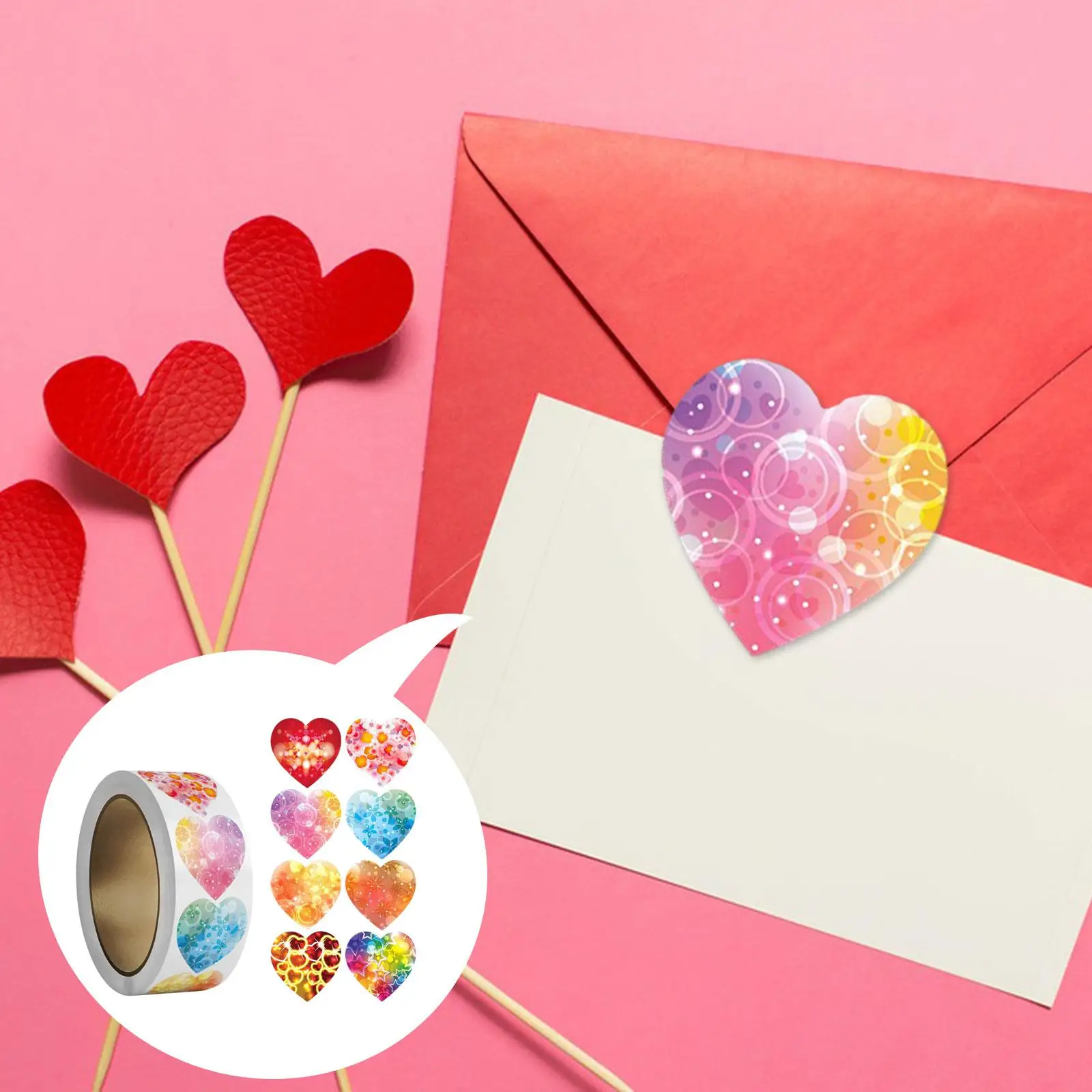 3x500Pcs Valentines Day Stickers Sealing Labels 2.5cm Envelope Stickers Love