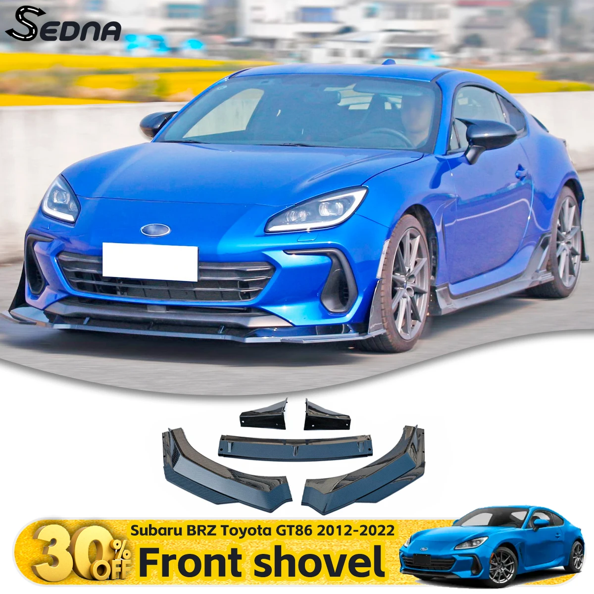 

For Subaru BRZ 2022-2023 5PCS DC Front shovel Bumper Splitter Lip Diffuser - Body Kit Protector Guard Car Accessories