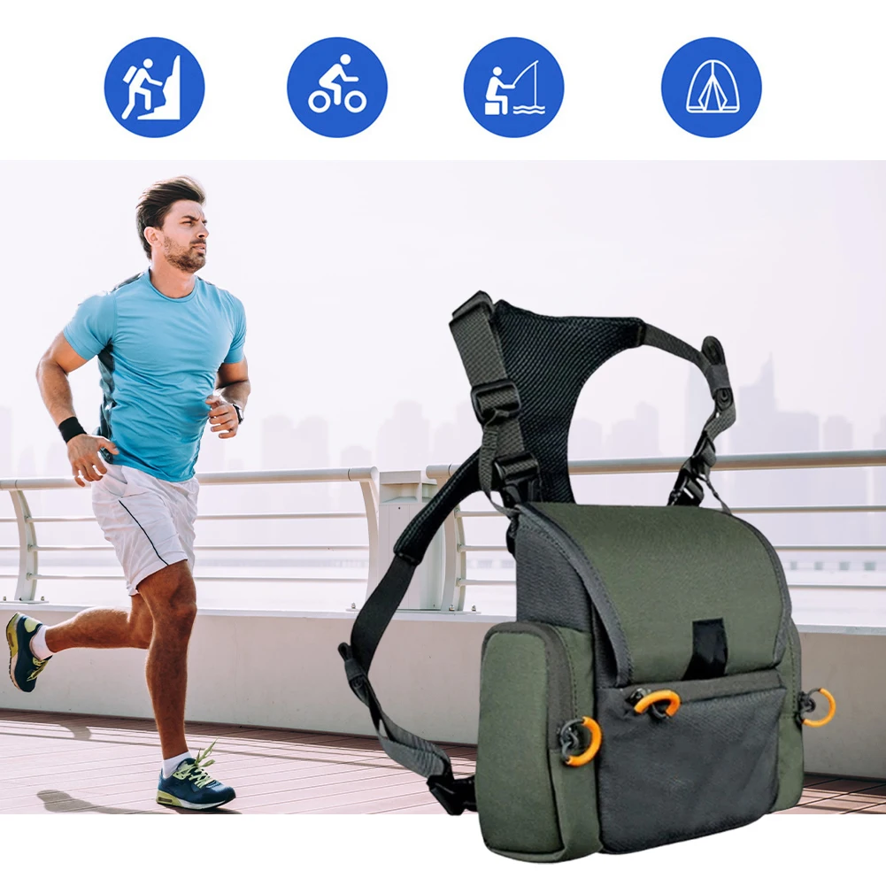 Modische Geschirrtasche, leichte Polyester-Rucksäcke für die Jagd, Wandern, mit Entfernungsmesser-Tasche und Regenschutz, Bino-Taschen