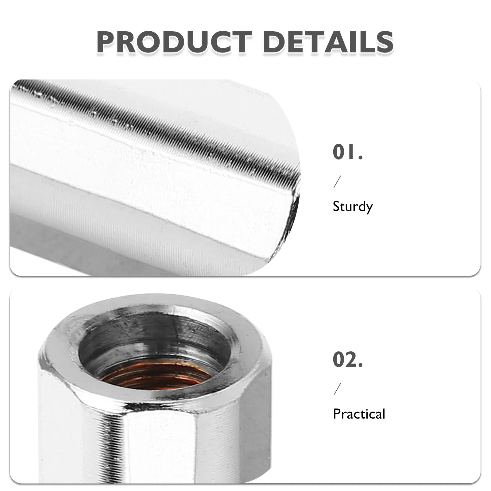 M8 Hex Coupling Nuts Alloy Threaded Rod Adapter Metal Connector for Tire Inflator Air Compressor Inflator Quick Connect Coupler