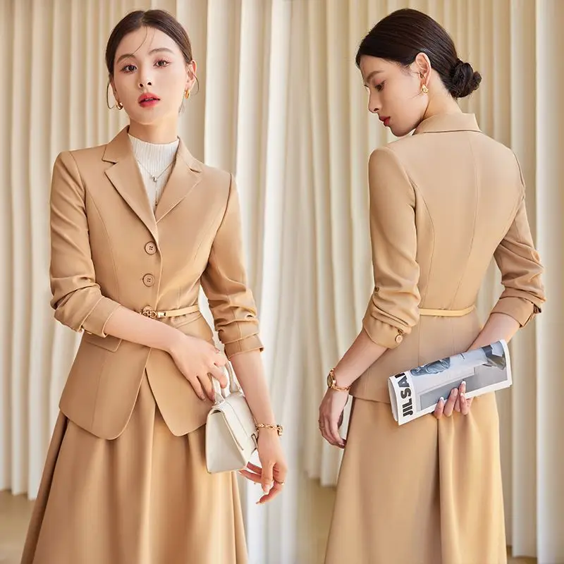 3-G13  High-end western-style suit skirt for women, spring and autumn style, temperaist suit, goddess style, OL professional sui