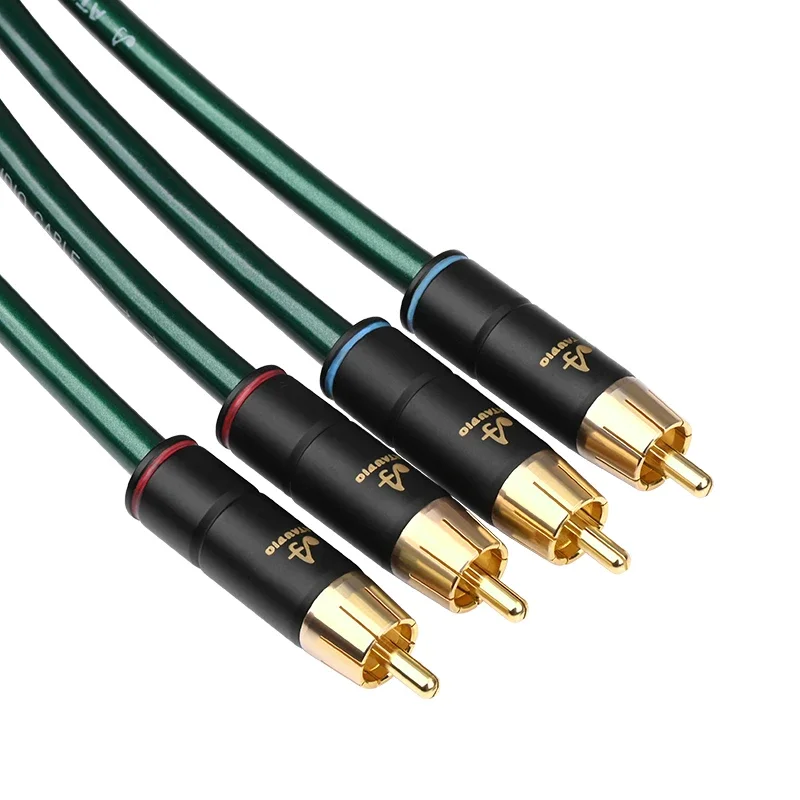 ATAUDIO HiFi 2 rca Audiokabel RCA Male naar male kabel voor TV AMP audio Speaker Subwoofer 2 RCA Kabel