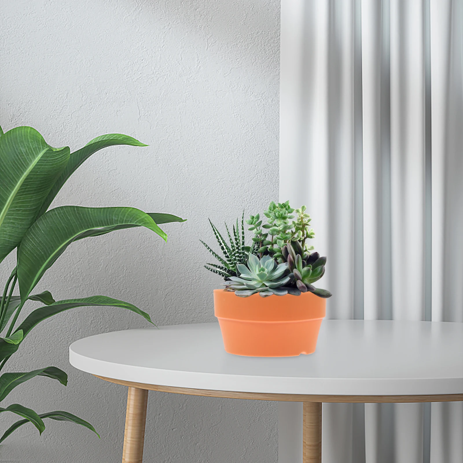 

5pcs Round Plastic Flower Pot With Drainage Holes For Indoor Outdoor Garden Plants Succulents Shallow Planters Garden Supplies