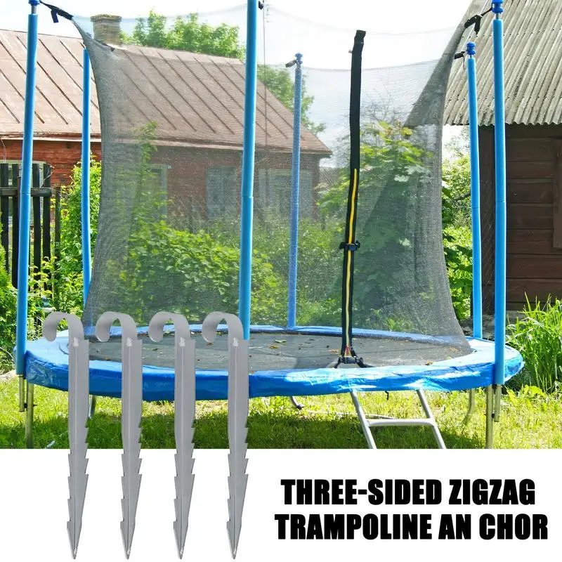 Heavy Duty Trampoline Stakes High Wind Trampoline Anchors Set Of 4 Fixing Anchors For Swing Winter Foil Outdoor Equipment