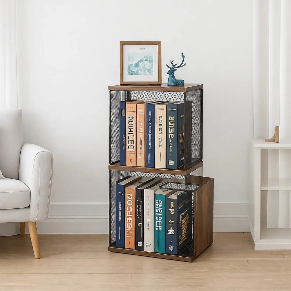 

Модульный стеллаж-куб для хранения для детской или гостиной комнаты, черно-коричневый, деревянный, DIY