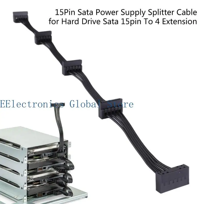 462B 15PIN LINE SPLITTER COMPUTER يقدم كابل توسيع القرص الصلب 15p إلى 4 منفذ