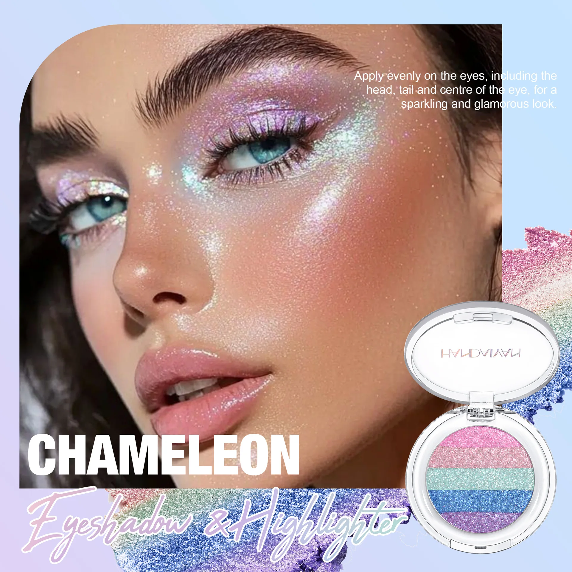 Chameleon Eyeshadow Glitter Highlighter Eye Shadow Shiny Long Lasting Multichrome High Eyeshadow Eye Makeup Art Cosmetic