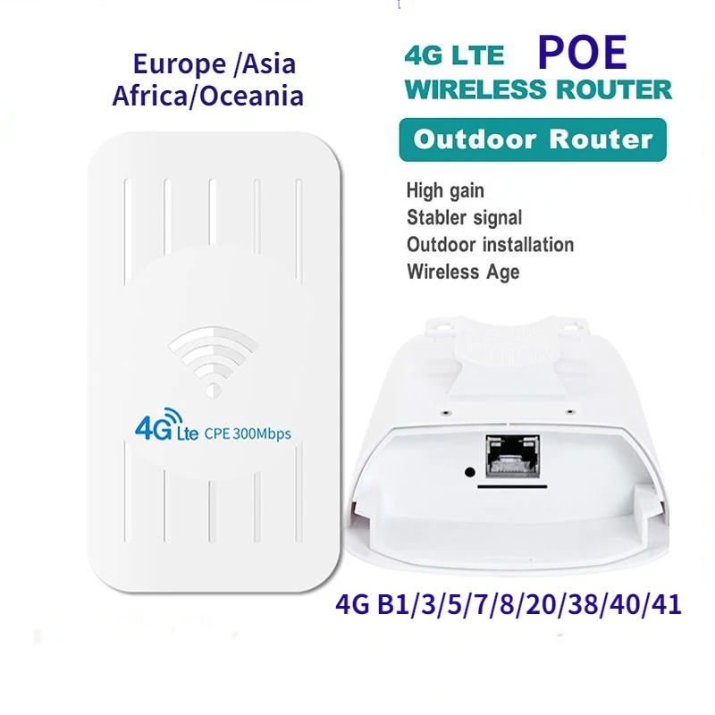 Wireless Outdoor Waterproof 4G CPE Router 150Mbps CAT4 LTE Routers 3G/4G SIM Card WiFi Router for IP Camera