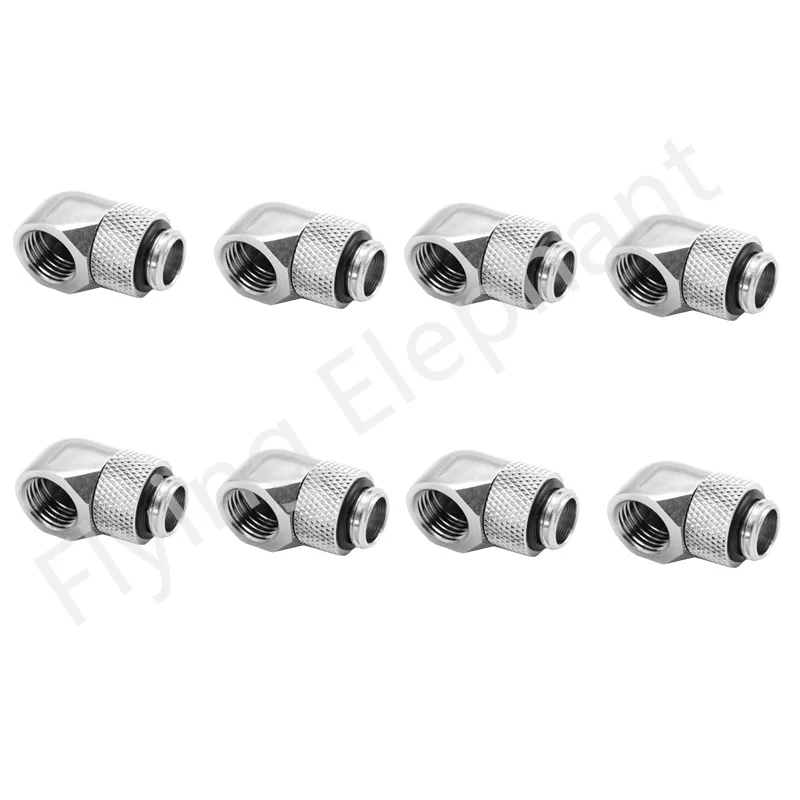 PC Water Cooling 90° Rotate Fitting G1/4'' Female To Male Hard Tube Pipe Fitting Water Cooled Connector Black/Silver/White/Gold