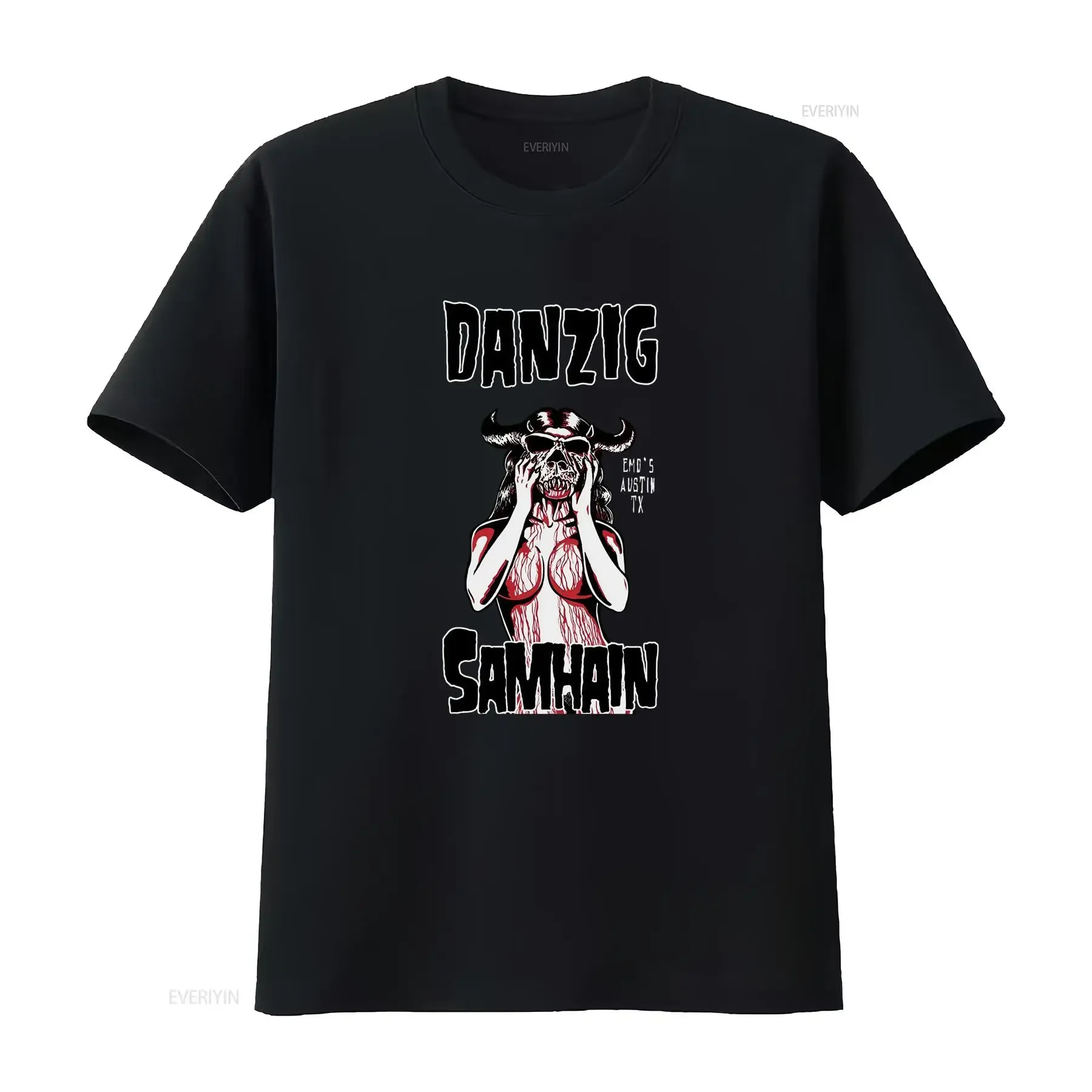 Danzig or Samhain T Shirt Black All Size vintage Washed Versatile Soft graphic homme Top For Everyday Wear fashion Stretched