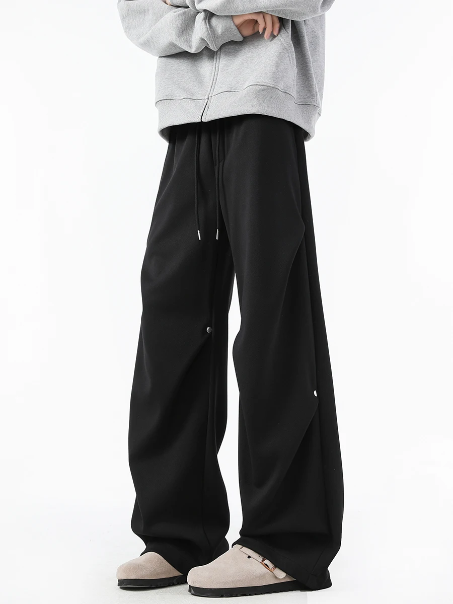 

American Sle Decosition Paratrooper Pants Men's Autumn Winter Loose Straight Leg Wide Leg Pants Heavy Casual Pants Men S...