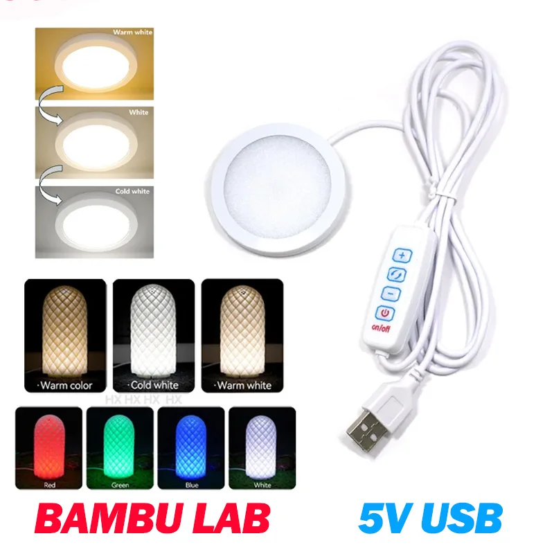 For Bambu Lab Led Lamp Kit Adjustable Light Kit Led Light Parts Hardware DIY Model white /cold/warm light Without Lamp shell 001