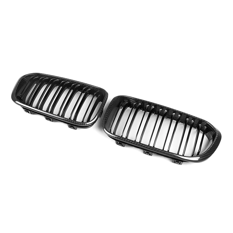 Grille de pare-chocs avant à double lamelles en fibre de carbone sèche, grille F30 pour BMW Série 1, F20, LCI, 2015, 2016, 2017, 2018, 2018, 2020