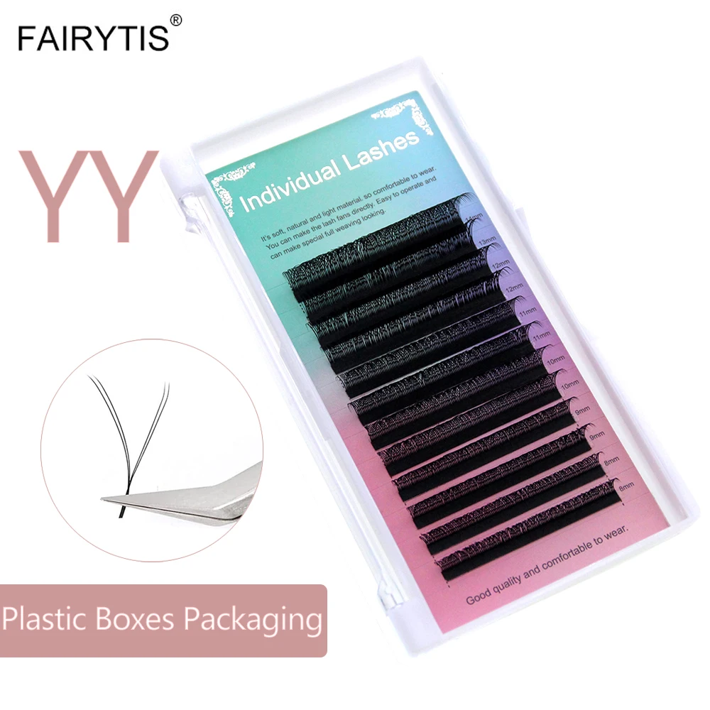 YY Shape Eyelashes 0.05/0.07mm Hand Woven Premium Lashes Extension Supplies Two Tip Soft Natural Eye Lash Cilios FAIRYTIS