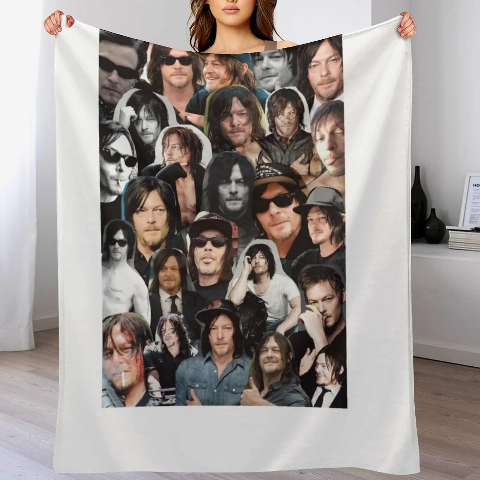 

Norman-Reedus-Collage Throw Blanket Thins Kid'S Blankets For Bed cosplay anime Blankets