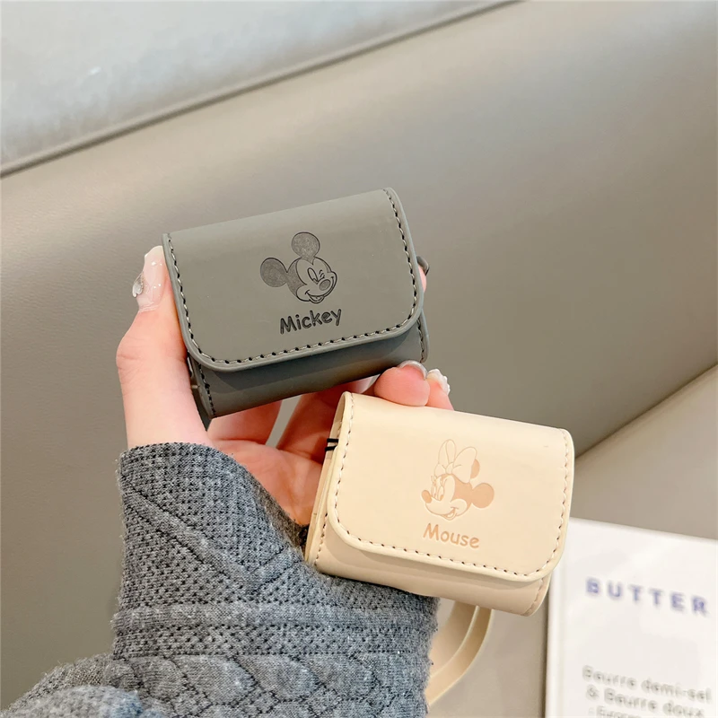 Disney Cartoon Mickey Minnie Leather For Apple AirPods1 2 3 Case AirPods Pro 2 Case Earphone Accessories Airpods Anti-drop Cover