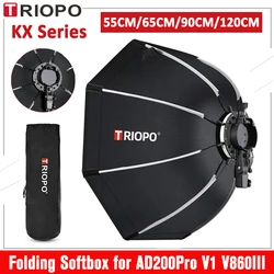 TRIOPO KX Softbox 55CM 65CM 90CM 120CM Foldable Octagon Umbrella Soft Box for Godox AD200Pro V1 V860III Yongnuo Speedlite  Light