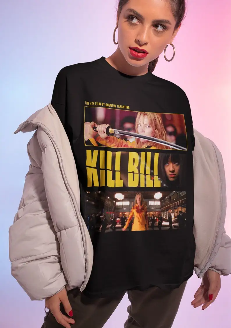 KILL BILL Movie Tee Shirt, Unisex, Gift for Quentin Tarantino Fans, Cult Classic Movie T-shirt, Japanese Action, Vintage Retro