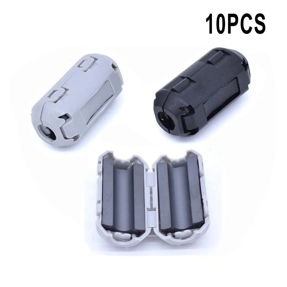 10pcs TDK 5mm Ferrite Core Noise Suppressor Filter Ring Cable Clip On Wire RFI EMI Anti-jamming Soft Magnetic cable clamp
