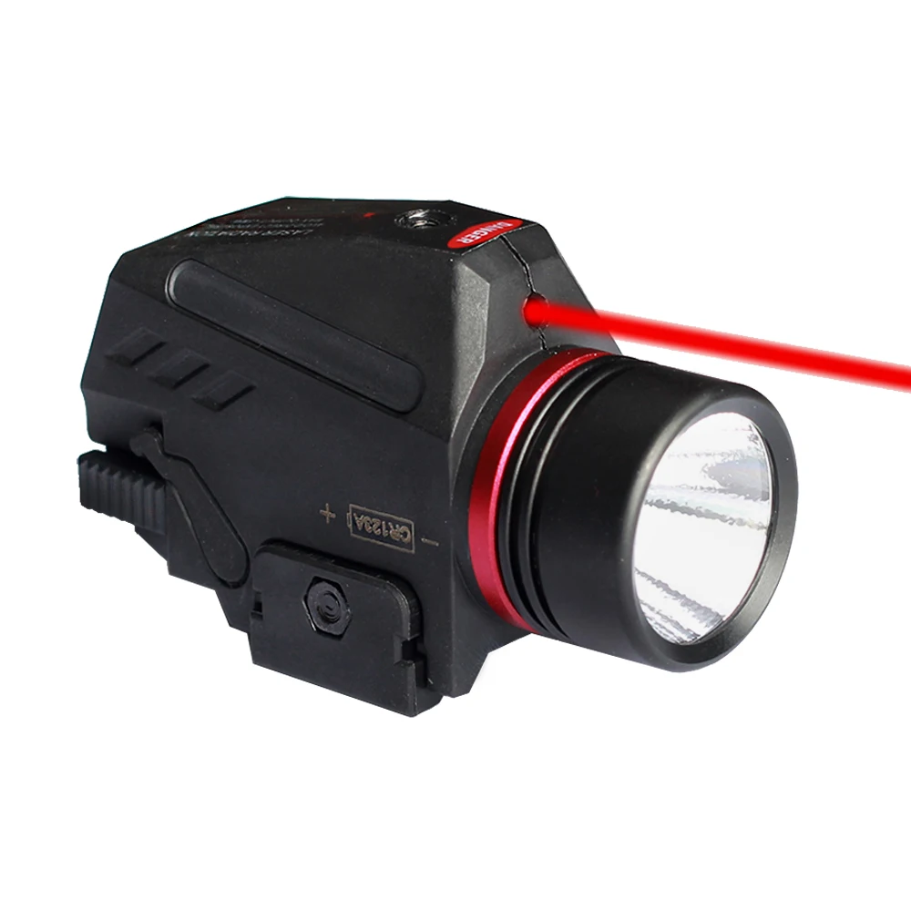 150 Lumens LED Flashlight and Red / Green Laser Sight Combo with 20mm Picatinny Rail Mount Hunting Accessories