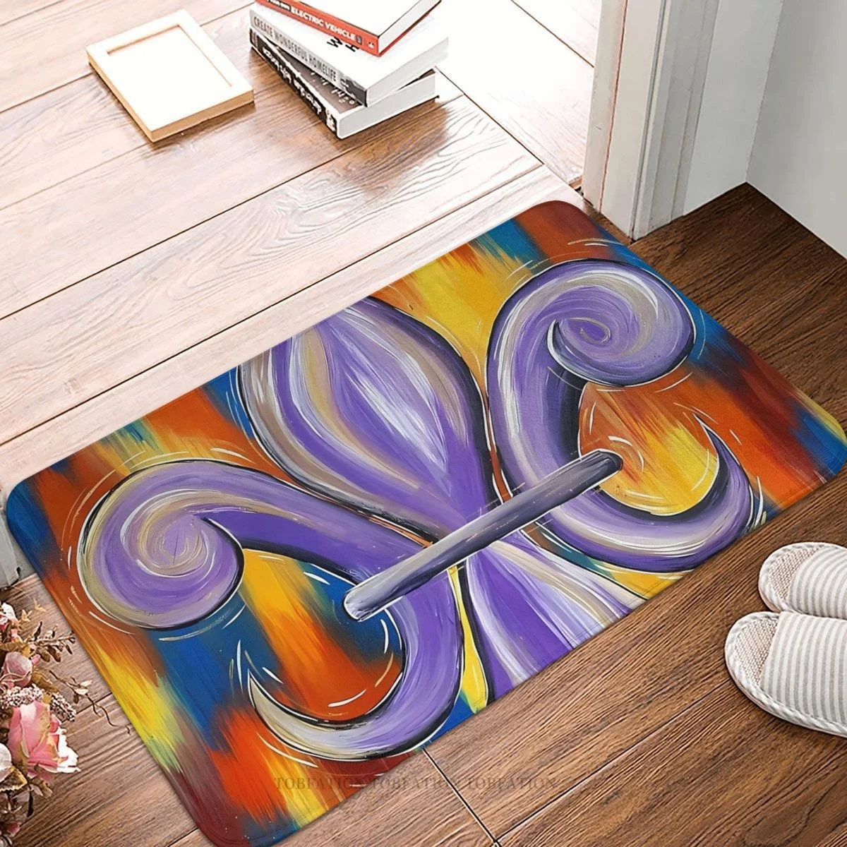 

Fleur De Lis Bathroom Non-Slip Carpet Splash Bedroom Mat Welcome Doormat Home Decor Rug